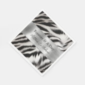 Schwarz-weiß Zebra Wedding Serviette (Ecke)