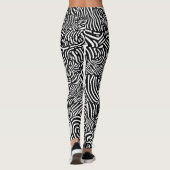 Schwarz-Weiß-Zebramuster Leggings (Rückseite)