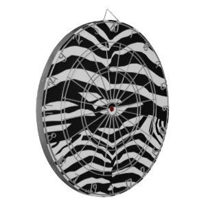 Schwarz-Weiß-Zebrastreifen Dartscheibe