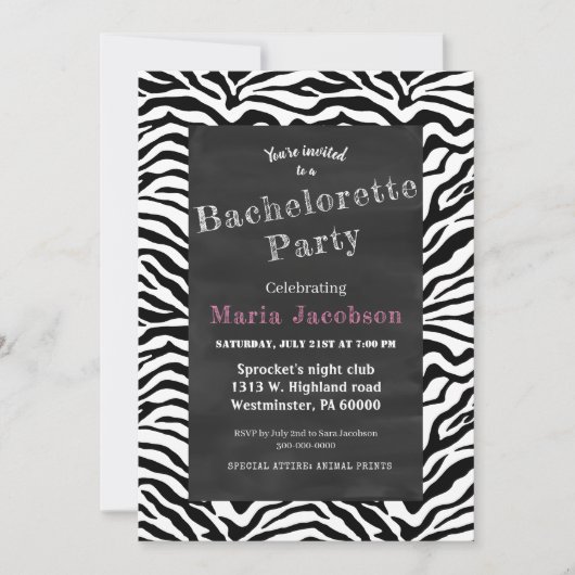 Schwarz-Weiß-Zebrastreifen Einladung (Vorderseite)
