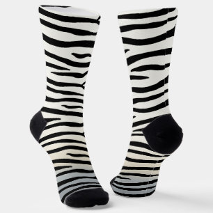 Schwarz-Weiß-Zebrastreifen Exotische Tierdrucke Socken