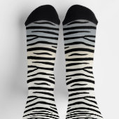 Schwarz-Weiß Zebrastreifen Fun Exotic Animal Legs Socken (Oben)