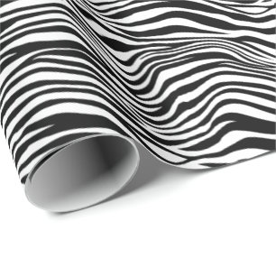 Schwarz-Weiß-Zebrastreifen Geschenkpapier