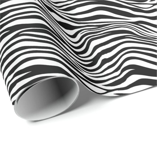 Schwarz-Weiß-Zebrastreifen Geschenkpapier (Rolleneckpunkt)