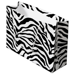 Schwarz-Weiß-Zebrastreifen Große Geschenktüte