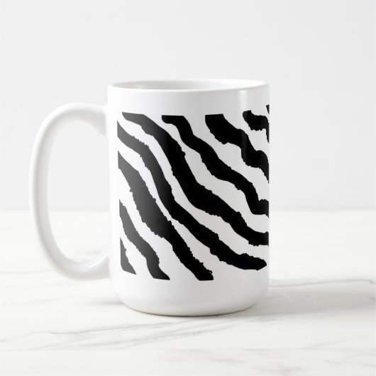 Schwarz-Weiß-Zebrastreifen Kaffeetasse (Links)