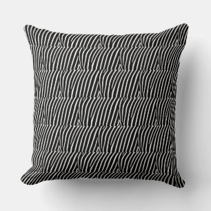 Schwarz-Weiß-Zebrastreifen Kissen