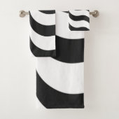 Schwarz + Weiß Zebrastreifen Muster modern Badhandtuch Set (Insitu)