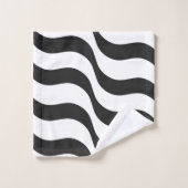 Schwarz + Weiß Zebrastreifen Muster modern Badhandtuch Set (Waschlappen)