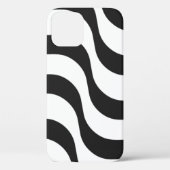 Schwarz + Weiß Zebrastreifen Muster modern Case-Mate iPhone Hülle (Rückseite)