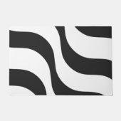 Schwarz + Weiß Zebrastreifen Muster modern Fußmatte (Vorderseite)