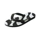 Schwarz + Weiß Zebrastreifen Muster modern Kinderbadesandalen (Schrägansicht)