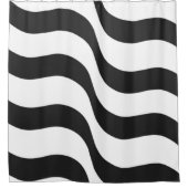 Schwarz + Weiß Zebrastreifen Muster Modernes Kisse Duschvorhang (Vorderseite)