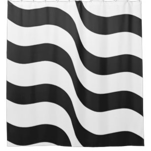 Schwarz + Weiß Zebrastreifen Muster Modernes Kisse Duschvorhang
