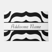 Schwarz-Weiß Zebrastreifen Muster Modernes Kissen Fußmatte (Vorderseite)