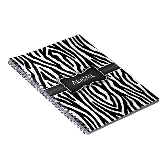 Schwarz-Weiß-Zebrastreifen-Notebook Notizblock (Rechte Seite)