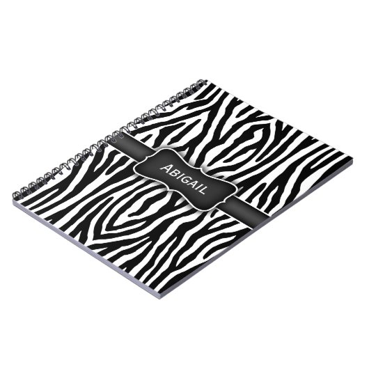 Schwarz-Weiß-Zebrastreifen-Notebook Notizblock (Linke Seite)