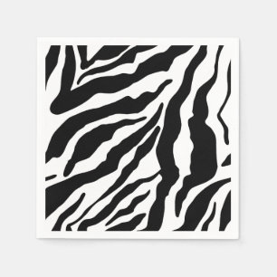 Schwarz-Weiß-Zebrastreifen Safari-Tierdruck Serviette