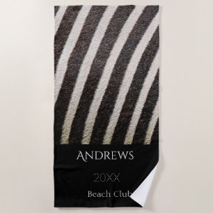 Schwarz-Weiß-Zebrastreifen Strandtuch