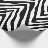 Schwarz-Weiß-Zebrastreifen - Tierdruck Geschenkpapier (Ecke)