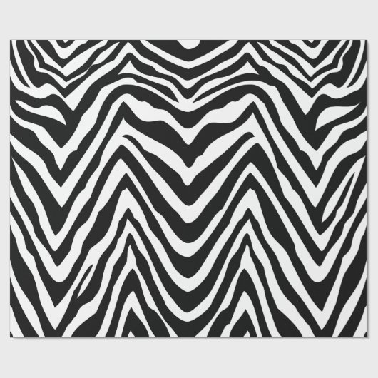Schwarz-Weiß-Zebrastreifen - Tierdruck Geschenkpapier (Flach)