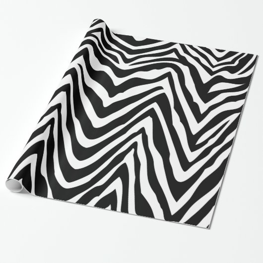 Schwarz-Weiß-Zebrastreifen - Tierdruck Geschenkpapier (Ungerollt)