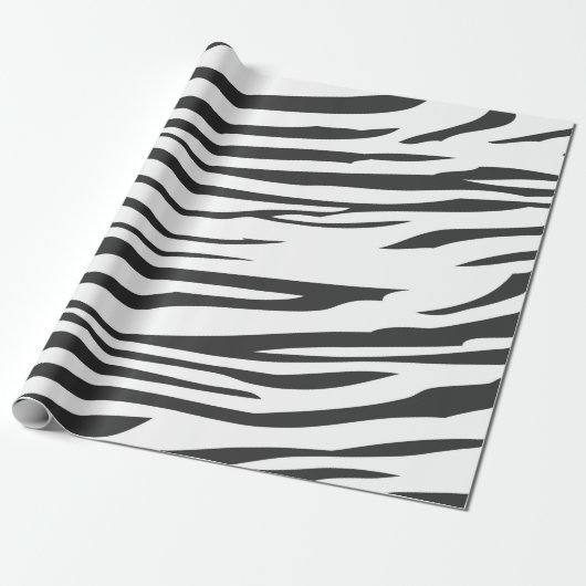 Schwarz-Weiß-Zebrastreifen - Tierdruck Geschenkpapier (Ungerollt)