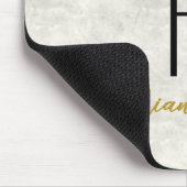 Schwarz-Weiß-Zeichen aus Marmor Mit Monogramm Mousepad (Ecke)