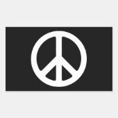 Schwarz-Weiß-Zeichen Rechteckiger Aufkleber (Vorderseite)