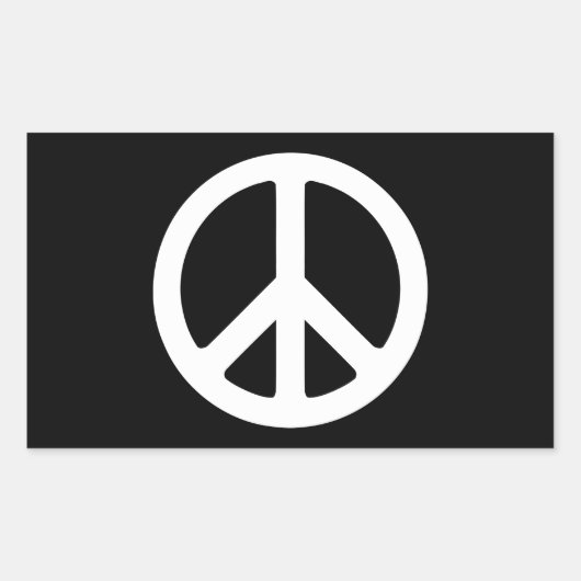 Schwarz-Weiß-Zeichen Rechteckiger Aufkleber (Vorderseite)