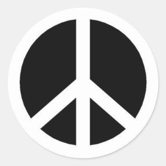 Schwarz-Weiß-Zeichen Runder Aufkleber (Vorderseite)