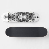 Schwarz-Weiß-Zeichn einer Frau Skateboard (Horizontal)