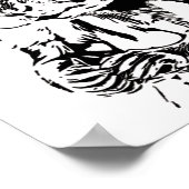 Schwarz-Weiß-zeichn eines niedlichen Eichhörnchens Poster (Ecke)