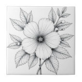 Schwarz-Weiß-Zeichn Fliese (Vorderseite)