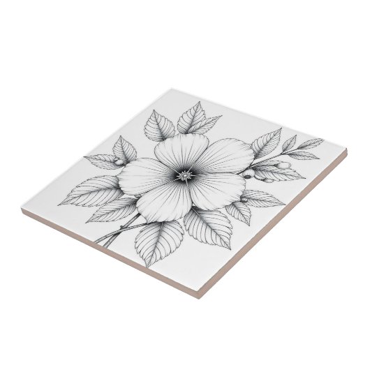 Schwarz-Weiß-Zeichn Fliese (Seite)