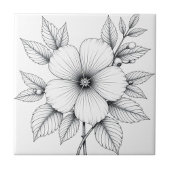 Schwarz-Weiß-Zeichn Fliese