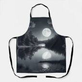 Schwarz-Weiß-zeichn, See und Sterne Schürze (Vorderseite)