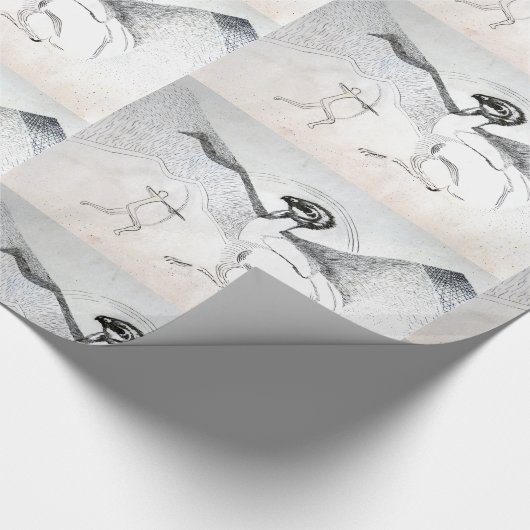 Schwarz-weiß Zeichnend Jagd auf Graphuc Geschenkpapier (Ecke)