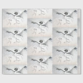 Schwarz-weiß Zeichnend Jagd auf Graphuc Geschenkpapier (Flach)