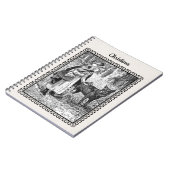 Schwarz-weiß Zeichnend Red Riding Hood Blume Wolf Notizblock (Linke Seite)