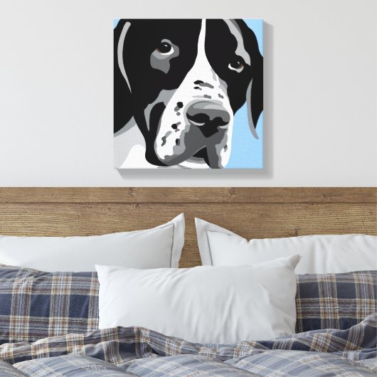 Schwarz-Weiß-Zeiger-Portrait Leinwanddruck (Insitu (Schlafzimmer))