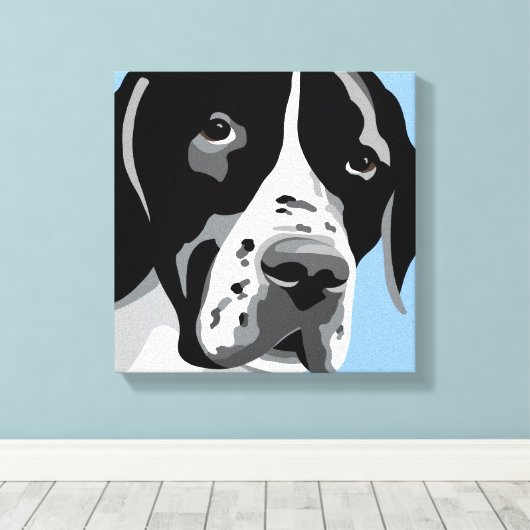 Schwarz-Weiß-Zeiger-Portrait Leinwanddruck (Insitu (Holzboden))