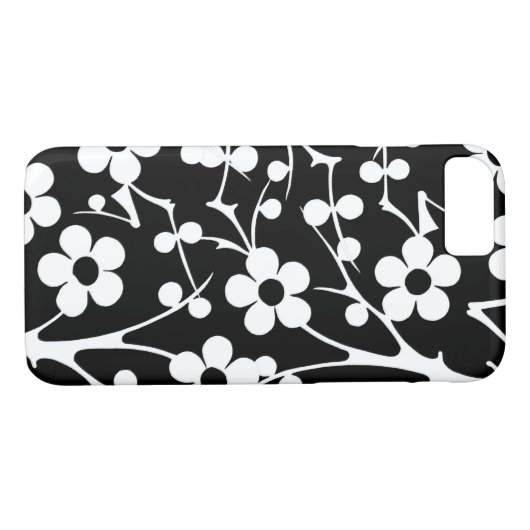 Schwarz-Weiß-Zeitblumen Case-Mate iPhone Hülle (Rückseite (Horizontal))