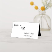 Schwarz-Weiß-Zeitgenössische geklappte Platzkarte (Vorderseite)