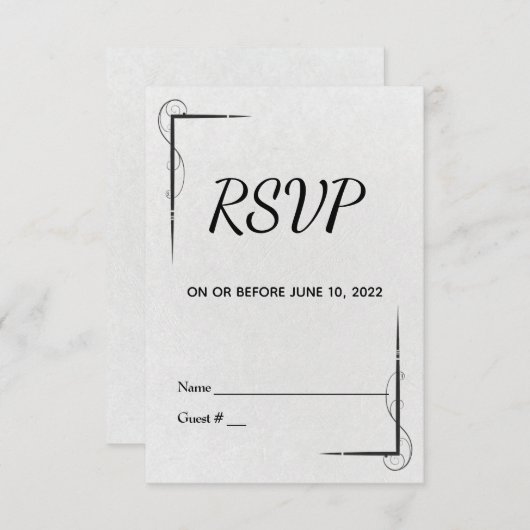Schwarz-Weiß-zeitgenössische UAWG RSVP Karte (Vorne/Hinten)