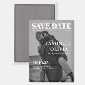 Schwarz-Weiß-Zeitschrift Cover Foto Hochzeit Magnet (Vorderseite/Rückseite)