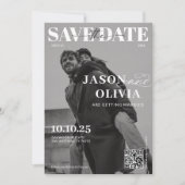 Schwarz-Weiß-Zeitschrift Cover Foto Hochzeit Save The Date (Vorderseite)