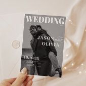 Schwarz-Weiß-Zeitschrift Cover Probe Dinner Einladung