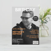 Schwarz-Weiß-Zeitschrift Editorial 59. Geburtstag Einladung (Stehend Vorderseite)