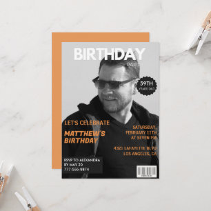 Schwarz-Weiß-Zeitschrift Editorial 59. Geburtstag Einladung